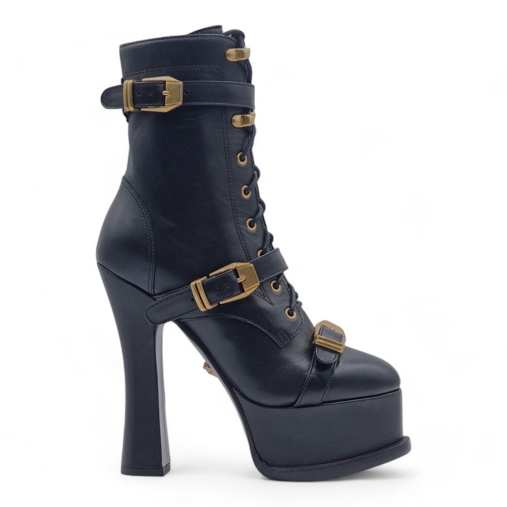Versace Platform Boots - Nappa Leather - Black - Size 35.5 $2300 - Picture 3 of 7